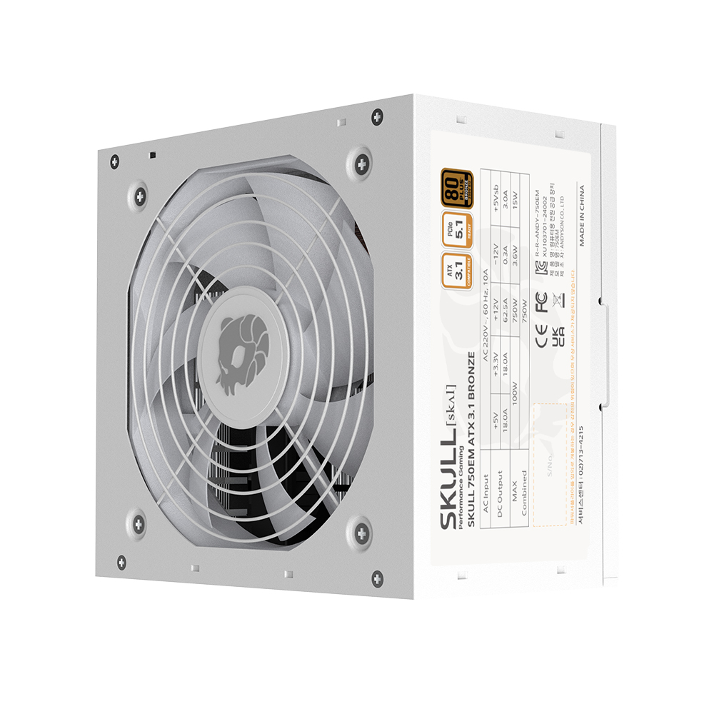 NEWZEN SKULL 750EM 80PLUS브론즈 ATX3.1 화이트_이미지