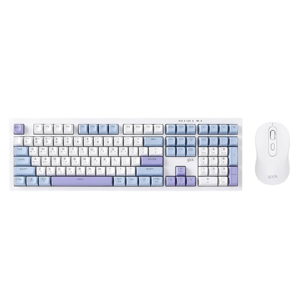 지클릭커 OFFICEPRO WMK90 사일런스 M 108 무선 키보드 마우스 세트 (Sky City)_이미지