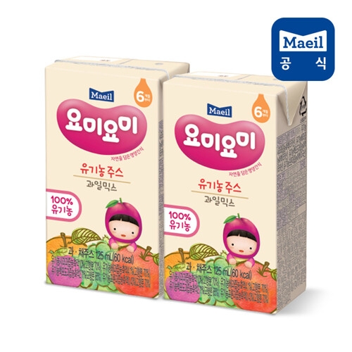 매일유업 요미요미 유기농 주스 과일믹스 125ml (48개)_이미지