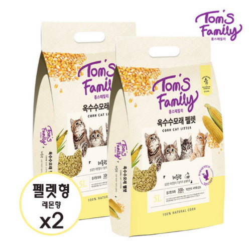톰스패밀리 옥수수모래 펠렛 레몬 5L (2개)_이미지