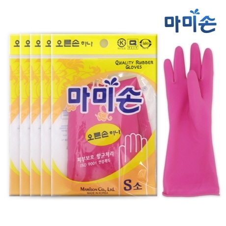 마미손 오른손 하나 고무장갑 (소) (5개)