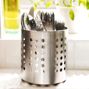 이케아 스텐 수저통 물빠짐 주방 싱크대 스뎅 집기통_이미지