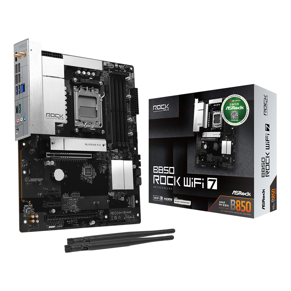 ASRock B850 Rock WiFi 7 대원씨티에스이미지입니다. 누르면 해당 게시물로 새창이동합니다.