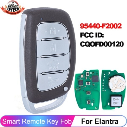 현대 KEYECU 95440-F2002 FCC ID CQOFD00120 Elantra 2018 4 버튼 스마트 키 원격 제어 F.._이미지