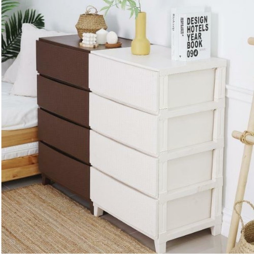 보노하우스 가든 라탄 서랍장 와이드형 4단