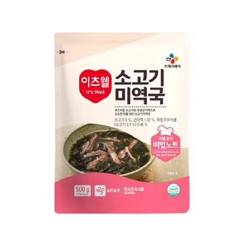 CJ프레시웨이 이츠웰 소고기미역국 500g [20개]