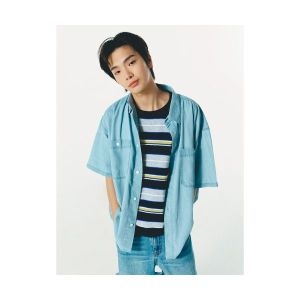 투포켓 텐셀 데님 반소매 셔츠 스카이 블루 264565FPSQ 240807