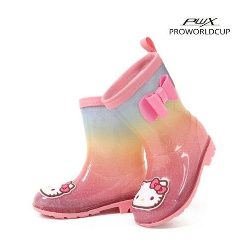  프로월드컵 키즈 C122-E606 헬로키티 리본 키즈장화 PK 170 핑크170