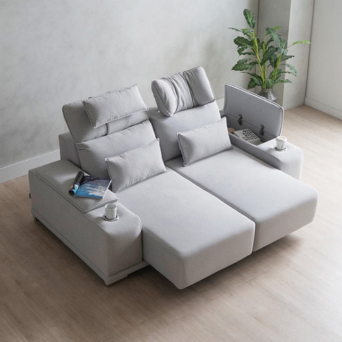 에보니아  루엔 기본형 모션 슬라이딩 패브릭 소파 3인용