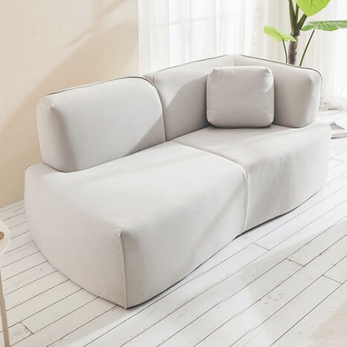 바이포인 비앙스 몽리 아쿠아 패브릭 소파 2인용 (스툴포함)