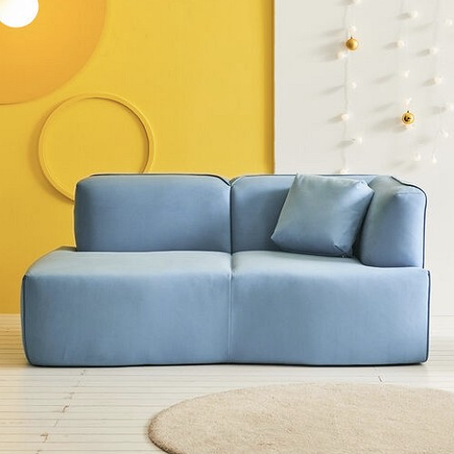 비앙스 몽리 아쿠아 패브릭 소파 2인용 (스툴포함)_이미지