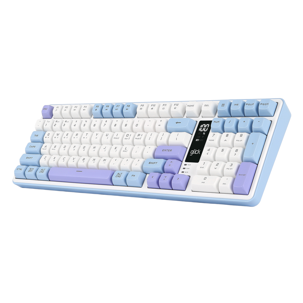 지클릭커 OFFICEPRO WK50 사일런스 M RGB 풀윤활 무소음 방수 무선 블루투스 LCD 99 (스카이시티)_이미지