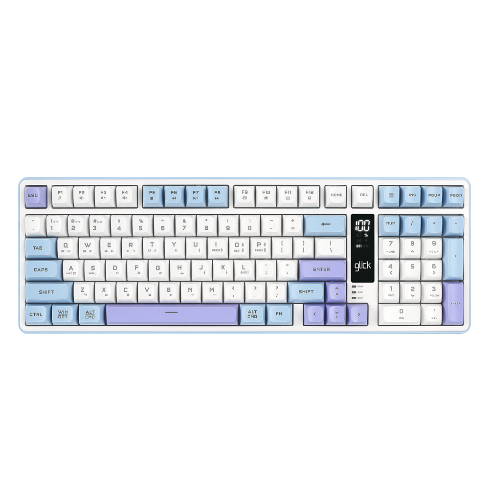 지클릭커 OFFICEPRO WK50 사일런스 M RGB 풀윤활 무소음 방수 무선 블루투스 LCD 99 (스카이시티)_이미지