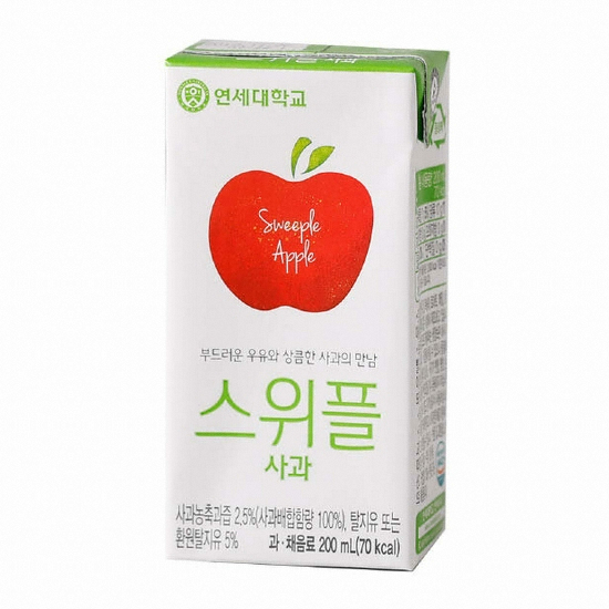 연세유업 스위플 사과 200ml (96개)_이미지