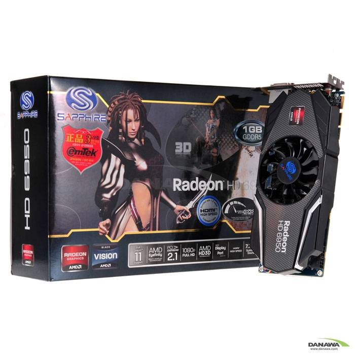 SAPPHIRE 라데온 HD 6950 D5 1GB 5팩 (PC방)_이미지