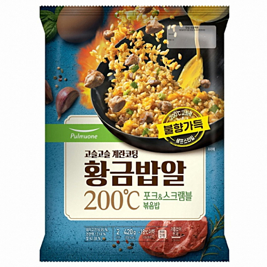 풀무원 고슬고슬 계란코팅 황금밥알 포크 앤 스크램블 볶음밥 2인분 420g (4개)_이미지
