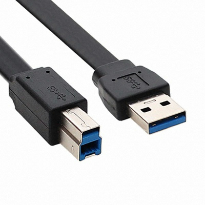 강원전자 NETmate USB3.0 AM-BM FLAT 케이블 (블랙) (0.3m)_이미지