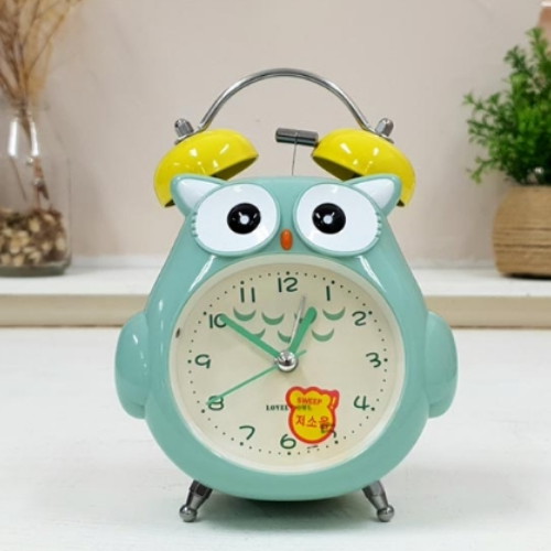 ABM 부엉이 저소음 탁상시계 민트