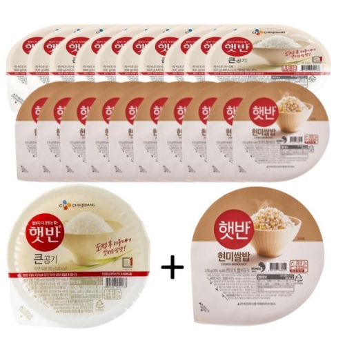 CJ제일제당 햇반 백미 큰공기 300g 10개 + 현미쌀밥 210g 10개_이미지