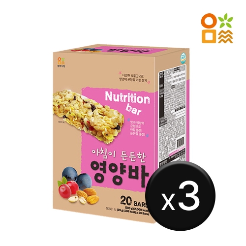 엄마사랑 아침이 든든한 영양바 3박스 25g 60개