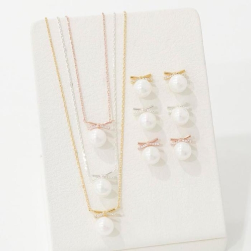 셀러허브 브이와이 여자 빅 진주 목걸이 세트_A31096_이미지