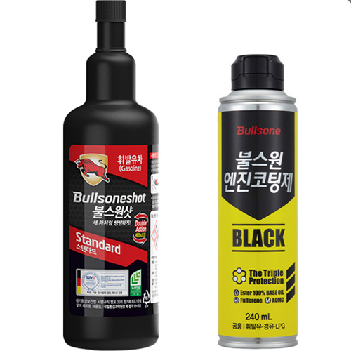 불스원 불스원샷 스탠다드 + 엔진코팅제 블랙 세트 (휘발유차) (2종 세트)