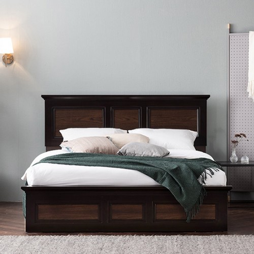 삼익가구 코펜하겐 월넛 도장 침대 Q (매트별도)_이미지