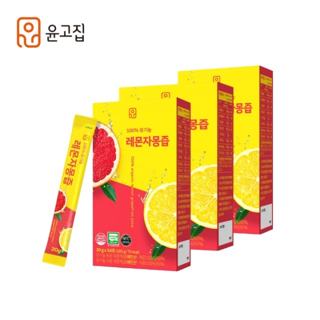 윤고집 유기농 레몬자몽즙 20g 14포 (3개)