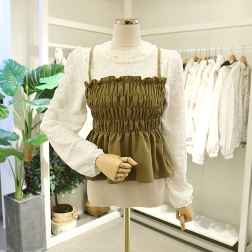 오픈클로젯 셔링레이어드블라우스 TK263BB100KK