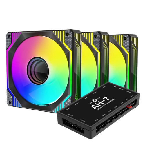 AONE STORM INFINITY ARGB PWM 120 KIT (컨트롤러/3팩, 블랙)_이미지