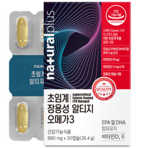 내츄럴플러스 초임계 장용성 알티지 오메가3 30캡슐 (1개)