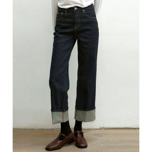 �оش��� NICKNICOLE ROLL-UP HIGHRISE JEANS_INDIGO N_21 FALL 337751