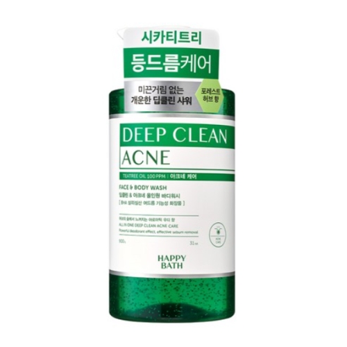 아모레퍼시픽 해피바스 딥클린 아크네 올인원 바디워시 티트리 아크네케어 우디향 900g (2개)