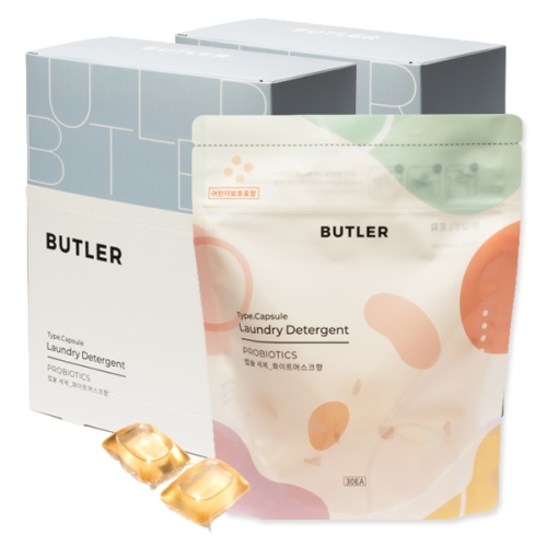 버틀러 프로바이오틱스 캡슐 세탁세제 화이트머스크향 30캡슐 2팩 2개