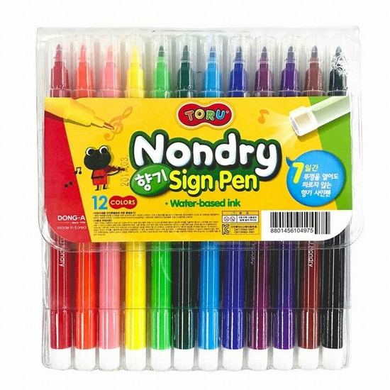 동아 토루 논드라이 슬림 향기 사인펜 세트 (12색)
