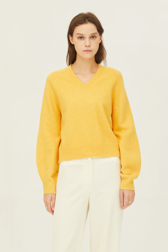 시슬리 브이넥 기본 니트 SAKP60261