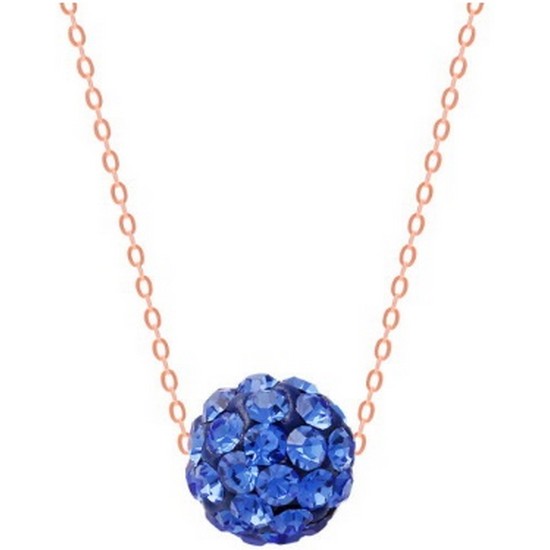 14K GOLD 탄생석 컬러 미러볼 목걸이 9월 사파이어 RS450