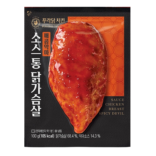 푸라닭 소스 통 닭가슴살 매콤악마 100g (1개)