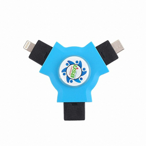 라이트컴 COMS 피젯스피너형 USB 2 in 1 충전 전용 젠더 (BS855)_이미지