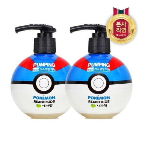 페리오 키즈 포켓몬볼 펌핑치약 사과향 250g (2개)_이미지