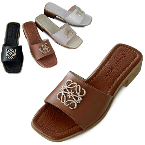 KamiEtMuse kami et muse 골드 팬단트 가죽 뮬_KM24s272-1_이미지