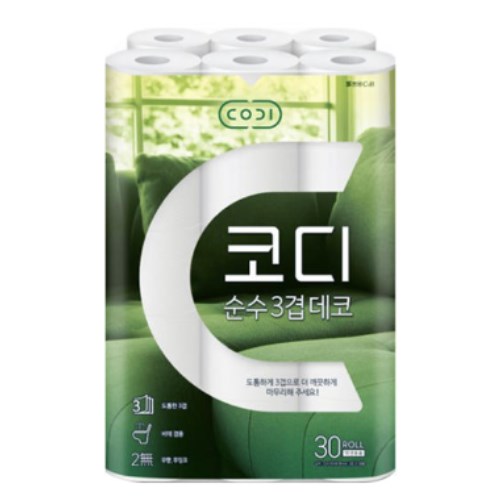 쌍용C&B 코디 순수 3겹 데코 30m (30롤) (1팩)
