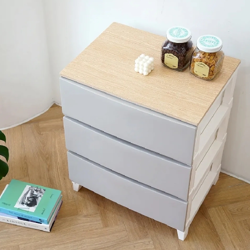 보노하우스 세라비 우드상판 와이드형 3단 서랍장_이미지