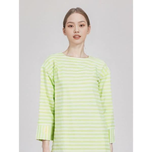 EnC 그린 마린 단가라 티셔츠 ENLW31201J_ 389746