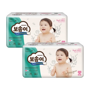 깨끗한나라 보솜이 리얼코튼 오가니크 팬티형 대형-여아용 (68매)