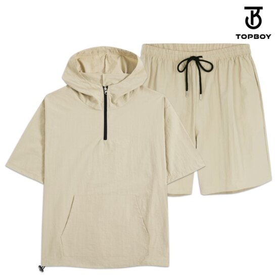 탑보이 타슬란 아노락 오버핏 후드 반팔 셋업 LC113이미지입니다. 누르면 해당 게시물로 새창이동합니다.