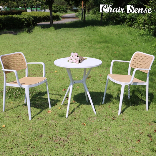 체어센스 퍼센트 야외 테이블 650 (마스터암의자2개)_이미지