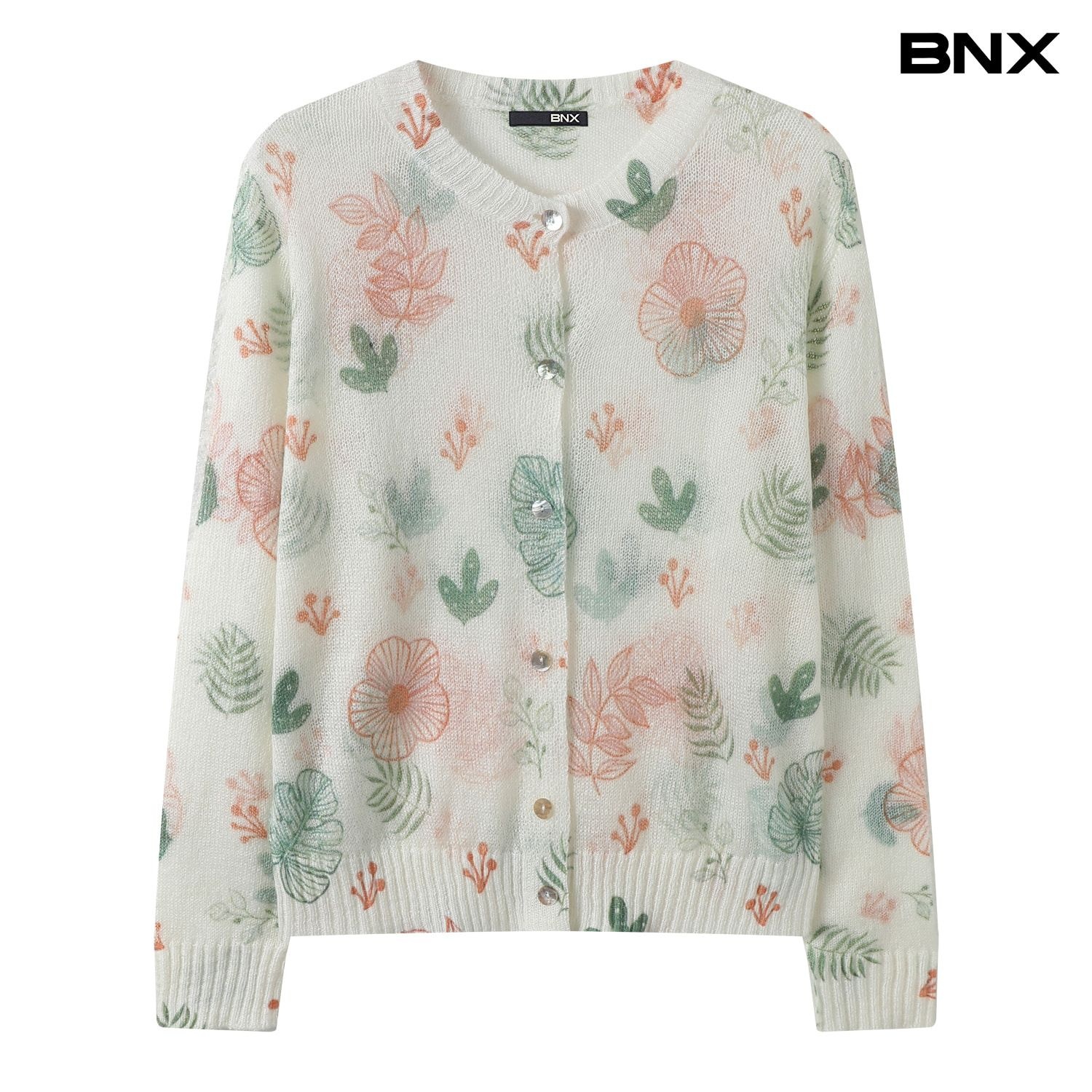 BNX 보타니컬 플라워 자수 니트 가디건 BY2CD013L0_이미지