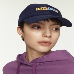 라움 여성 MAISON LABICHE 네이비 레터링자수 면 캡모자 CWHE3F155N3_이미지