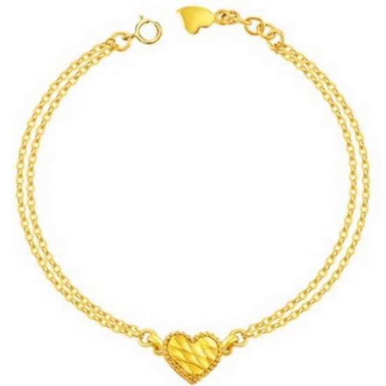 디디에벨라 심플 하트 두줄 팔찌 3.75g_이미지